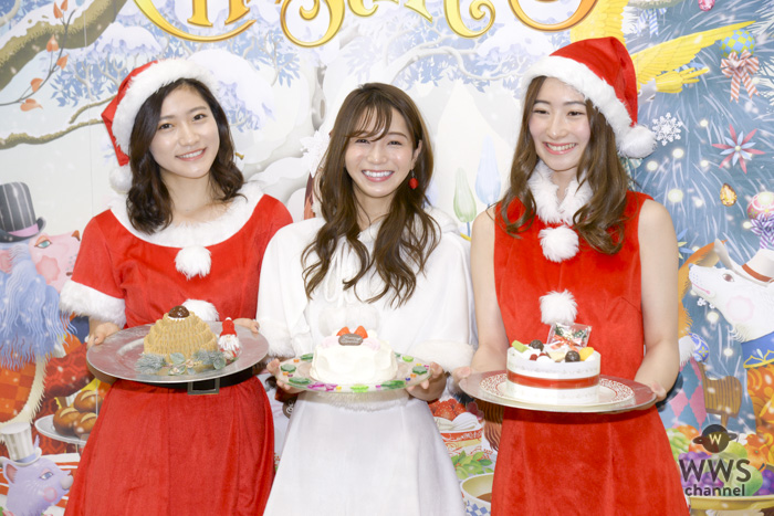 元ベイビーレイズJAPAN・傳谷英里香が可愛すぎる白サンタコスで、クリスマスケーキを食レポ！