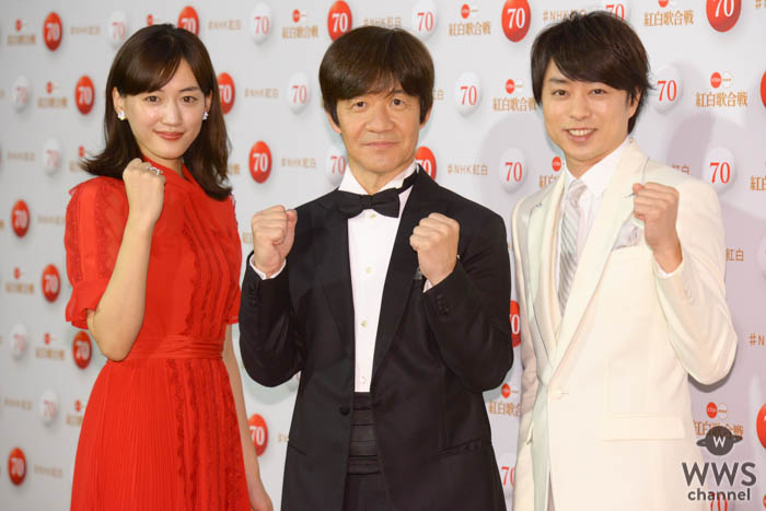 櫻井翔、綾瀬はるか、内村光良が『第70回NHK紅白歌合戦』取材会に登場