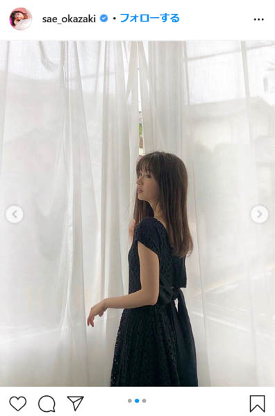岡崎紗絵、フェミニンなワンピースコーデを披露　「後ろデザインも可愛いんだよ」