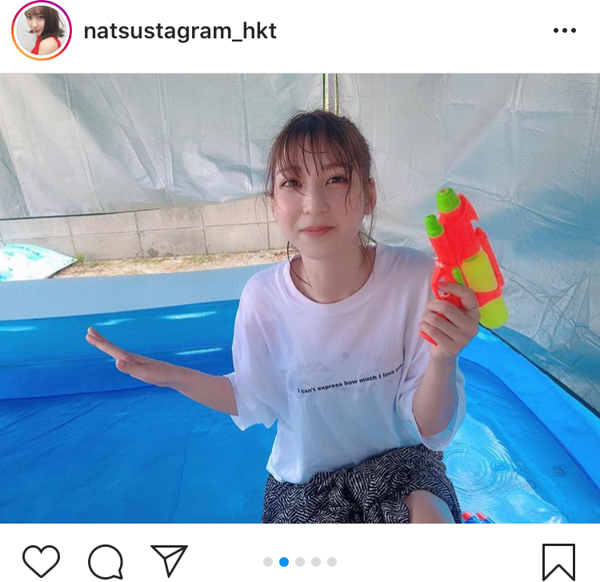 HKT48 松岡菜摘がプールでずぶ濡れに！「水も滴るいい女」