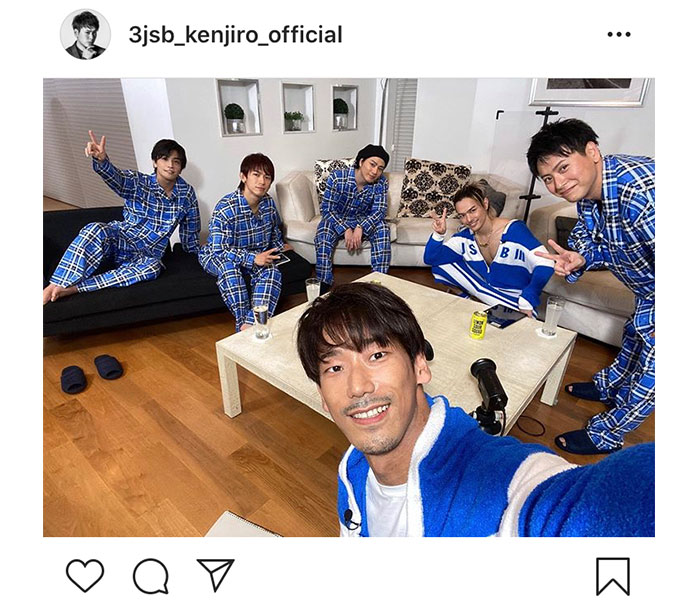 三代目JSB 山下健二郎、メンバーのパジャマ集合カットを公開！