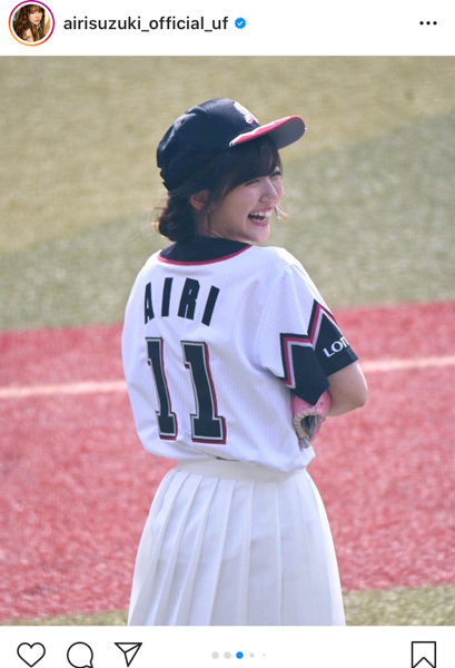 鈴木愛理、満面の笑顔で挑んだ人生2回目の始球式！ワンバン投球に「去年の100倍悔しい！」