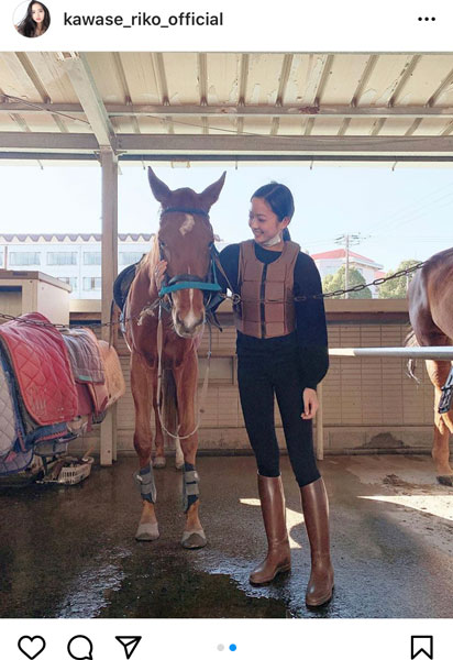 川瀬莉子、乗馬を始めた近況を報告！「まだまだ上手くいかないけど毎回癒されてる」