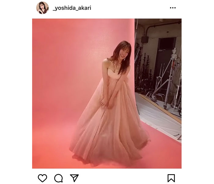 NMB48 吉田朱里、卒業シングルで披露したピンクドレス撮影動画を公開！「アカリン超キレイ」「可愛いが溢れてる」