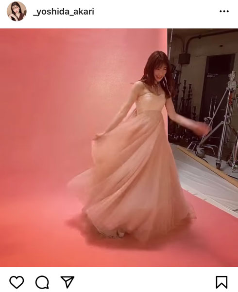 NMB48 吉田朱里、卒業シングルで披露したピンクドレス撮影動画を公開！「アカリン超キレイ」「可愛いが溢れてる」