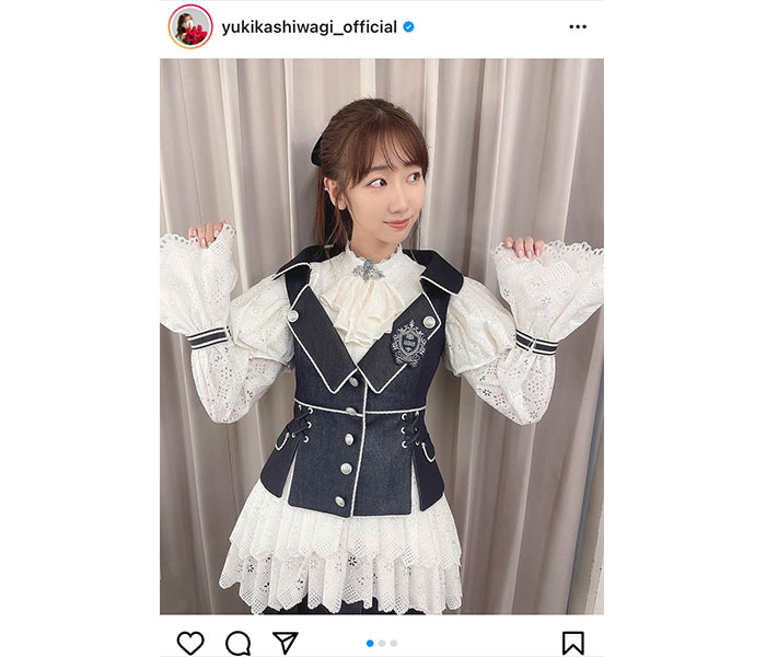AKB48 柏木由紀、レコード大賞で披露した新作衣装を紹介「可愛すぎて語彙力を失いました」
