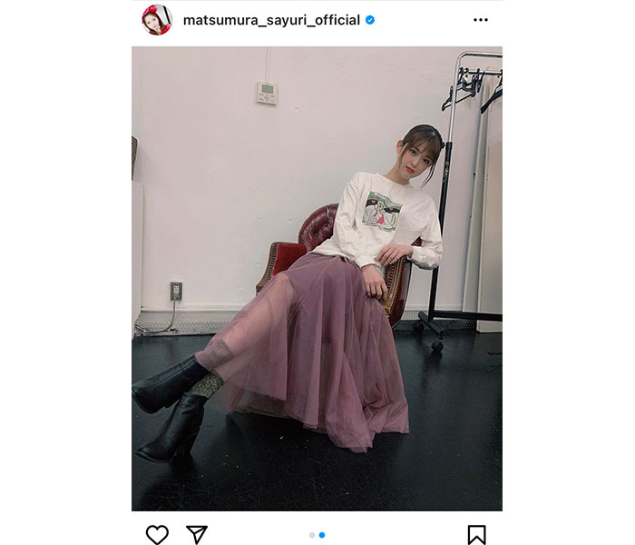 乃木坂46 松村沙友理、透け感ロングスカートでチラ見せ美脚！「最高です！！」