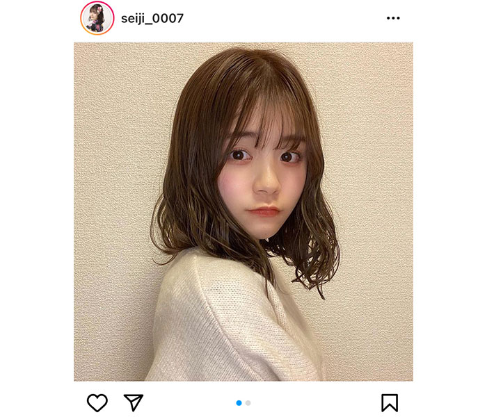 NGT48 清司麗菜、巻き髪アンニュイ目線でサロンモデル風ショット！