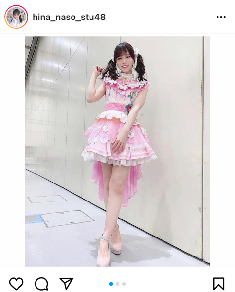 STU48 岩田陽菜、ピンク衣装×ツインテールの純度120%王道アイドルコーデにキュン！