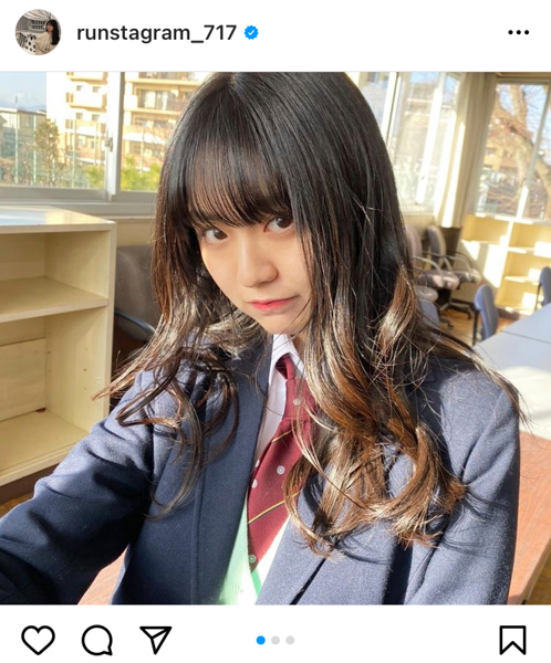 豊田ルナ、「私の卒業」企画で披露した巻き髪制服ショット公開！