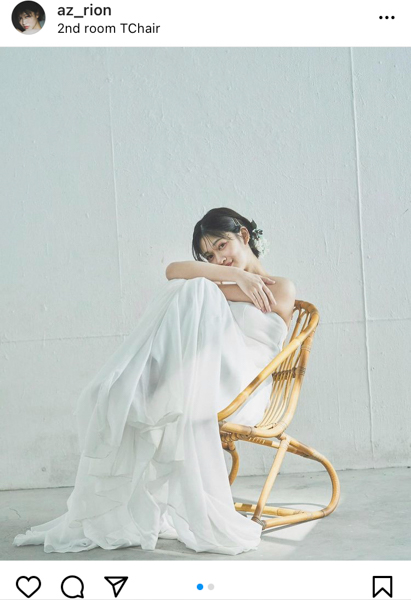 東李苑、純白のウェディングドレスで美麗ポートレート披露「久々にドレス着れて嬉しかったな」