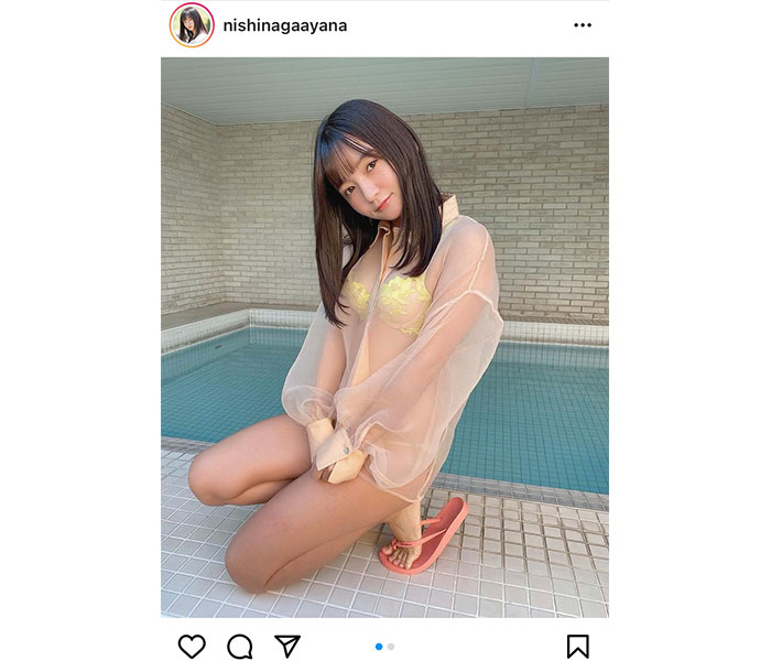 西永彩奈、透けシャツからのぞくビキニに釘付け！「セクシーで素敵ですね」