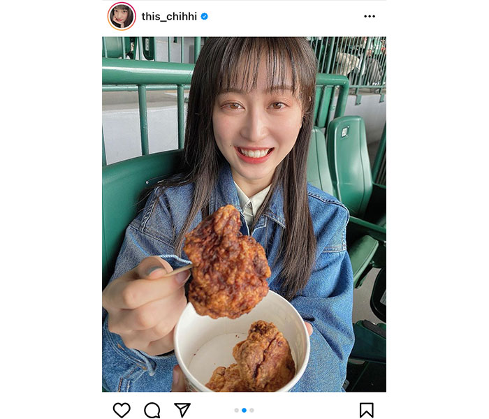 NMB48 川上千尋、唐揚げをパクリと食べるデート風写真が可愛すぎる！