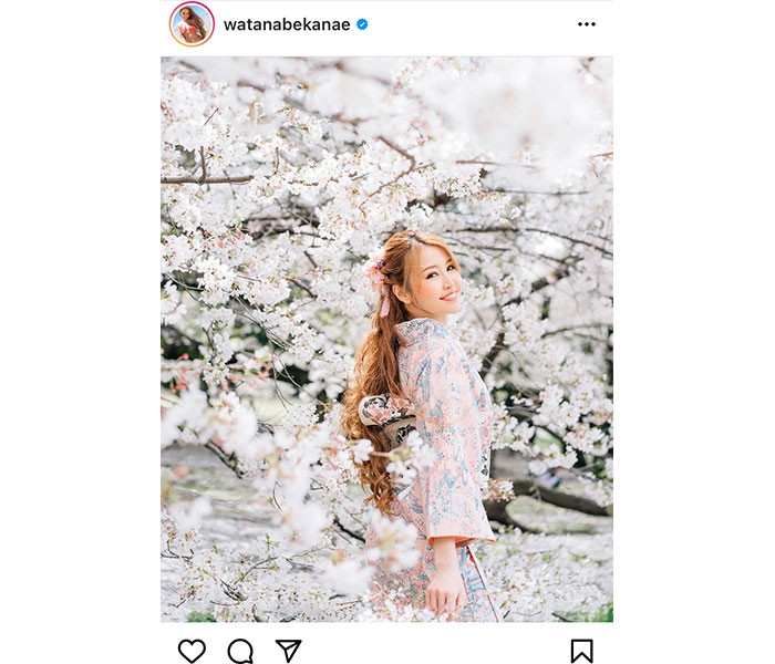 サイバージャパンダンサーズ・渡辺加苗、満開の桜と共に和装ポートレート披露