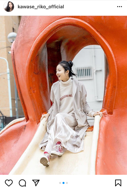 川瀬莉子、タコ滑り台で遊ぶ公園フォト公開