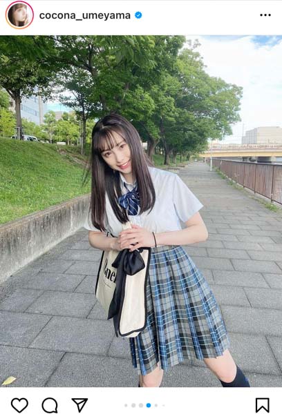 NMB48 梅山恋和、制服で過ごす最後の夏。LJKショットに歓喜の声