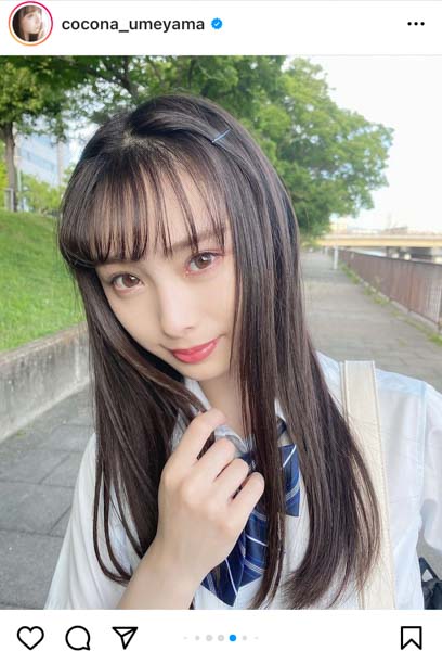 NMB48 梅山恋和、制服で過ごす最後の夏。LJKショットに歓喜の声