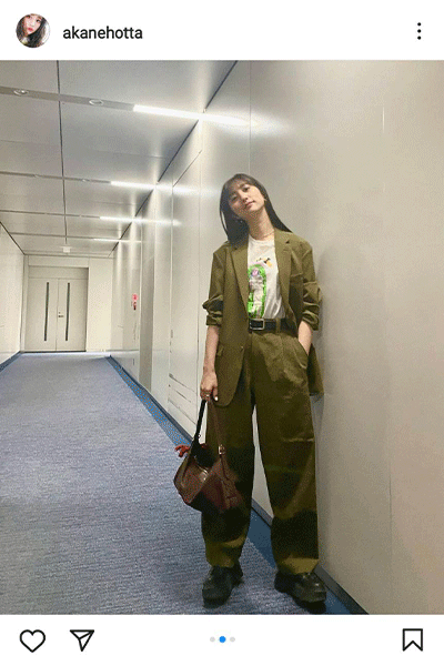 堀田茜、セットアップで抜群スタイル「私服コーデ」を披露！