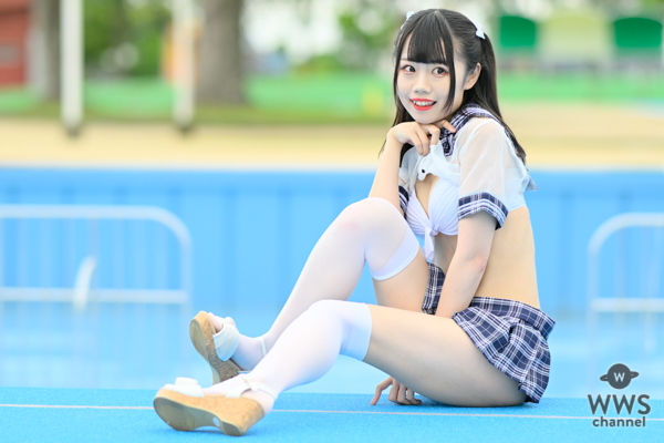 【写真特集】夏宮みずほ（なないろ∞ミルキーウェイ）、セクシーな制服コスで映える黒髪ハーフツイン！＜近代麻雀水着祭2023＞