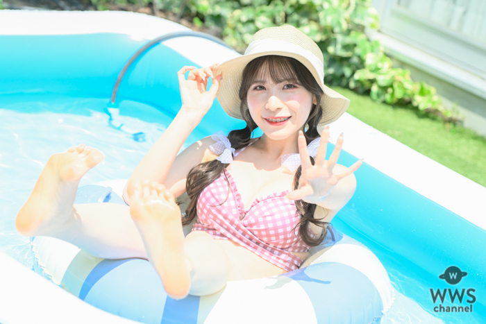 【写真特集】紗愛、ガーリーなギンガムチェック柄ビキニで夏をお届け！＜Couleur Clarity撮影会＞