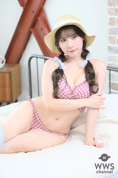 【写真特集】紗愛、ガーリーなギンガムチェック柄ビキニで夏をお届け！＜Couleur Clarity撮影会＞