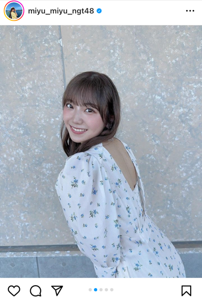 NGT48・藤崎未夢、背中見せワンピとポニテ＆うなじラインで魅せる抜群スタイル！