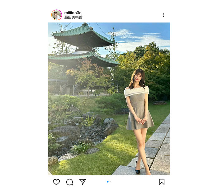 「後光がまぶしい」フリーモデル・KM、藤田美術館での神スタイルが「女神」と話題に！！