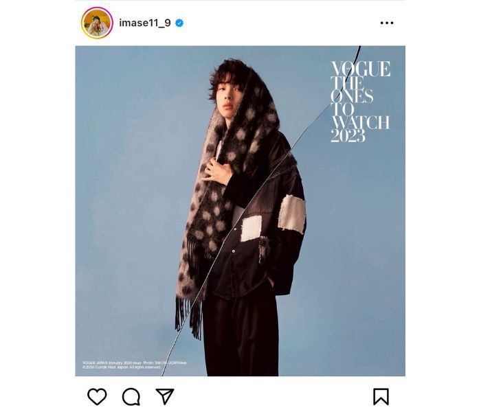 imase、「VOGUE JAPAN」に登場！クールな着こなしに賞賛の声